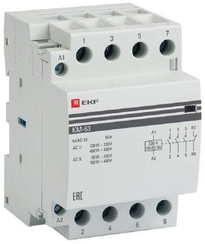 Контактор модульный EKF PROxima КМ 3п 3НО+1НЗ 63А 230В АС картинка